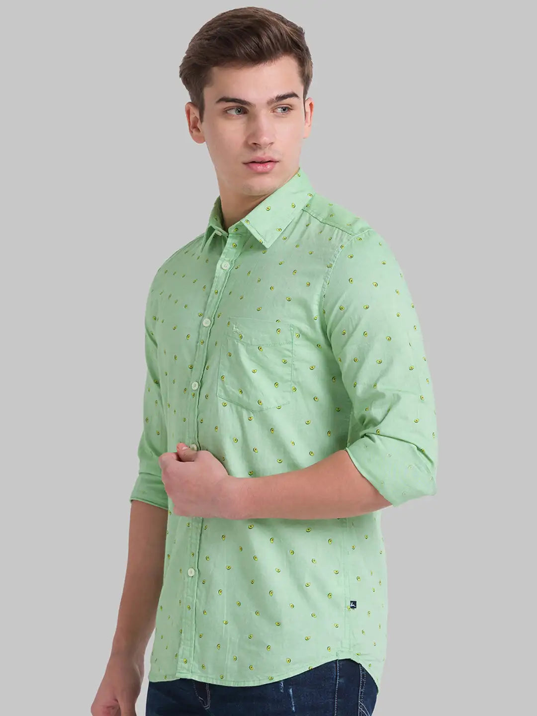 Men Slim Fit Light Blue Shirt