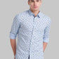 Men Slim Fit Dark Blue Shirt