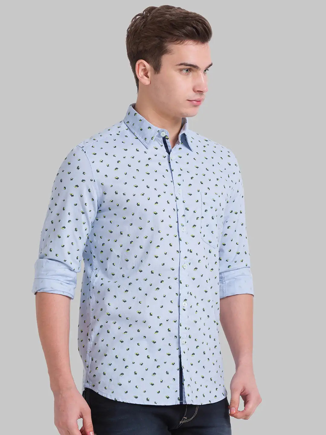 Men Slim Fit Dark Blue Shirt