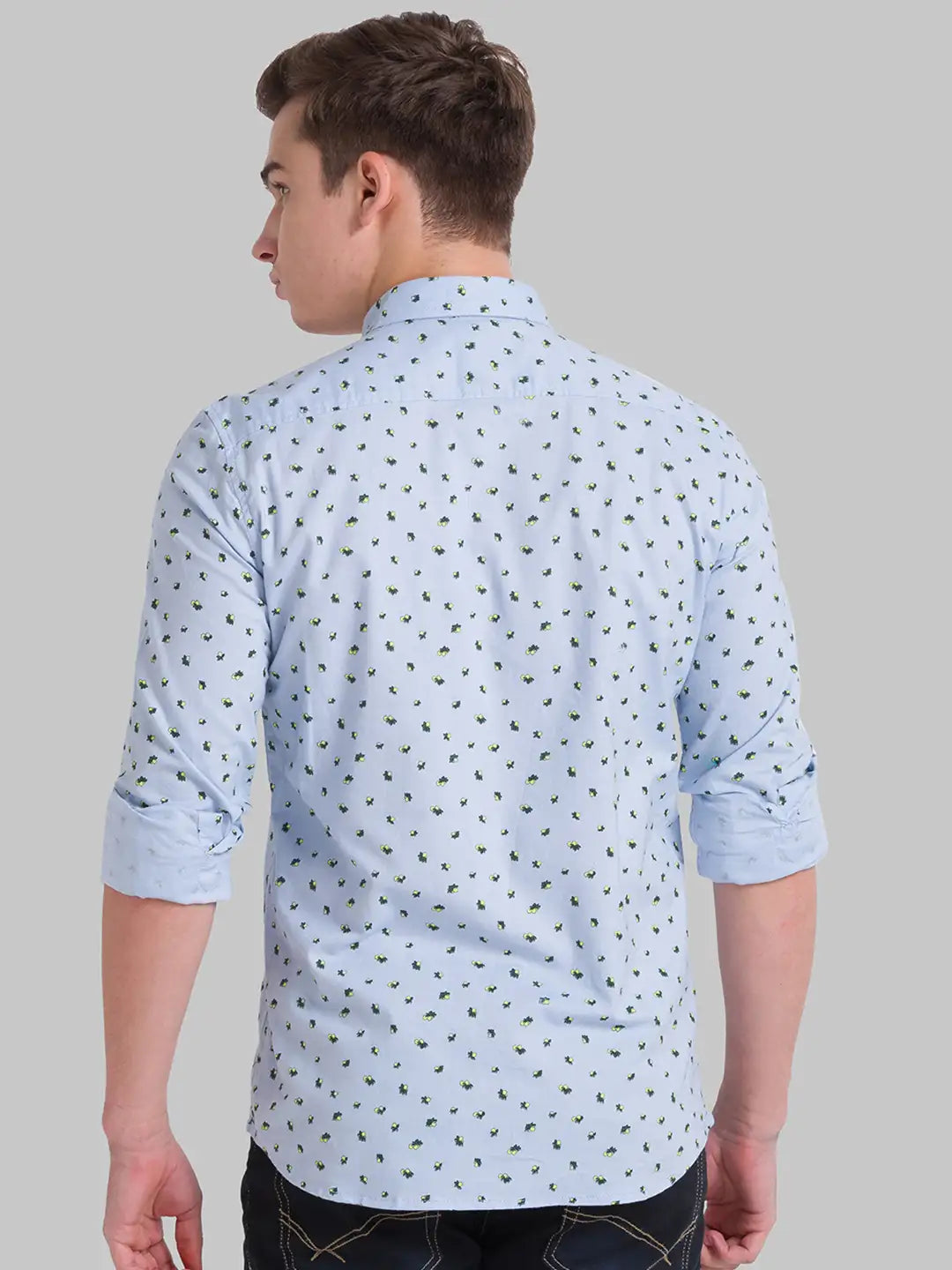Men Slim Fit Dark Blue Shirt