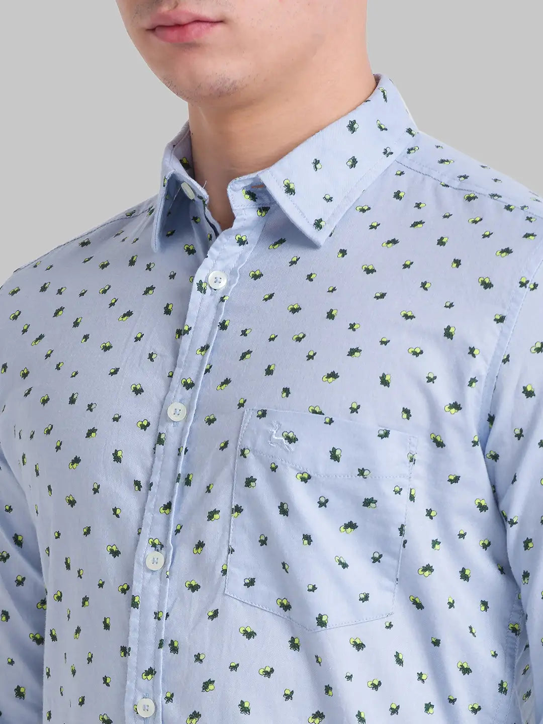 Men Slim Fit Dark Blue Shirt