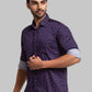 Men Slim Fit Dark Blue Shirt