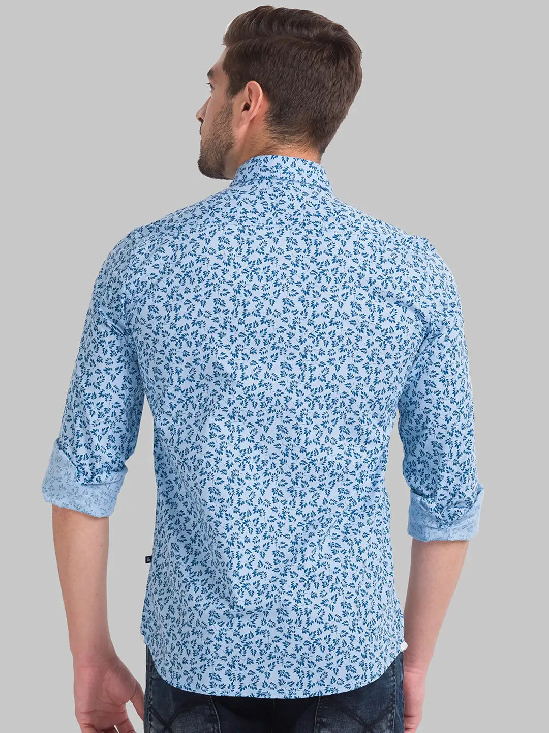 Men Slim Fit Medium Blue Shirt
