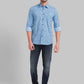 Men Slim Fit Medium Blue Shirt