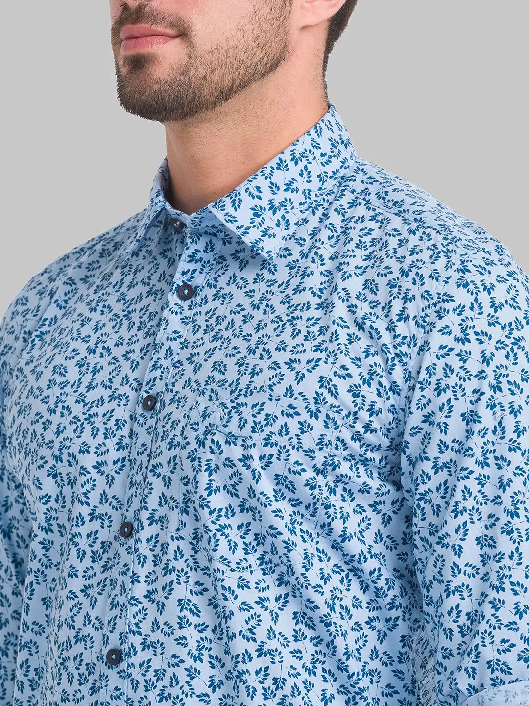 Men Slim Fit Medium Blue Shirt