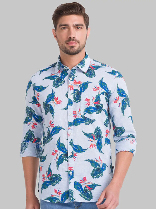 Men Slim Fit Light Red Shirt