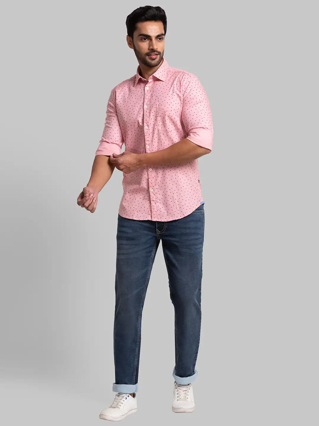 Men Slim Fit Medium Green Shirt