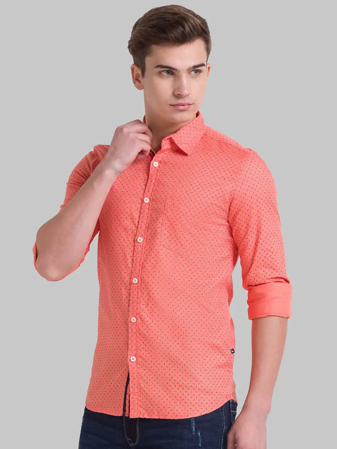 Men Slim Fit Light Blue Shirt