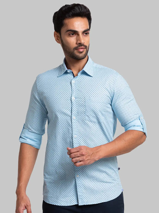 Men Slim Fit Light Yellow Shirt