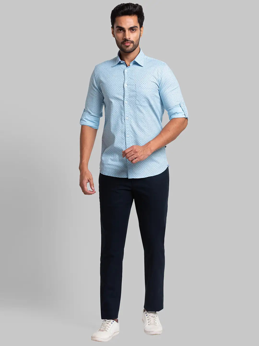 Men Slim Fit Light Yellow Shirt