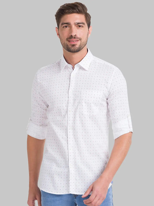 Men Slim Fit Dark Blue Shirt