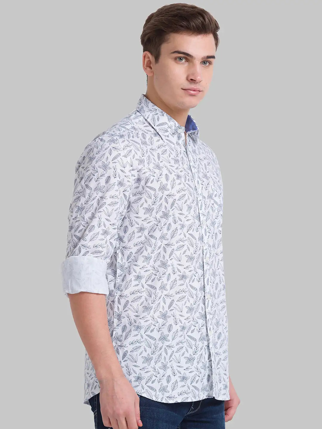 Men Slim Fit Light Blue Shirt