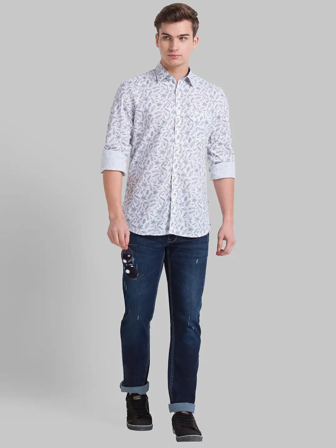 Men Slim Fit Light Blue Shirt