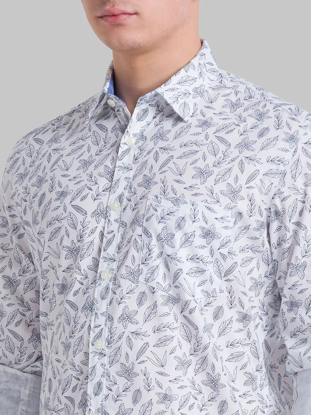 Men Slim Fit Light Blue Shirt