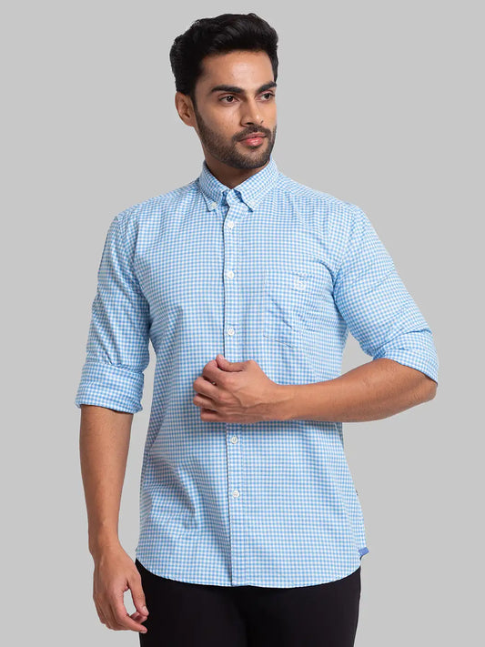 Men Slim Fit Dark Blue Shirt