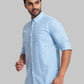 Men Slim Fit Dark Blue Shirt