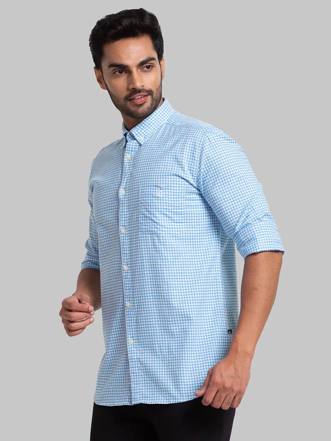 Men Slim Fit Dark Blue Shirt