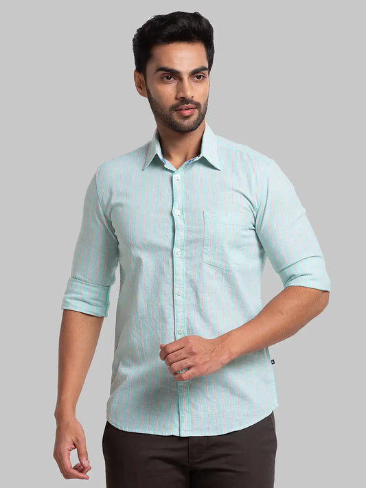 Men Slim Fit Medium Green Shirt