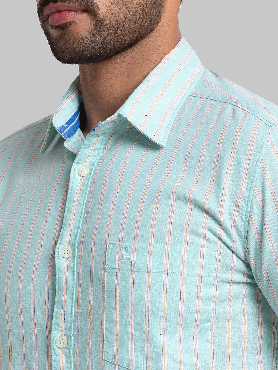 Men Slim Fit Medium Green Shirt