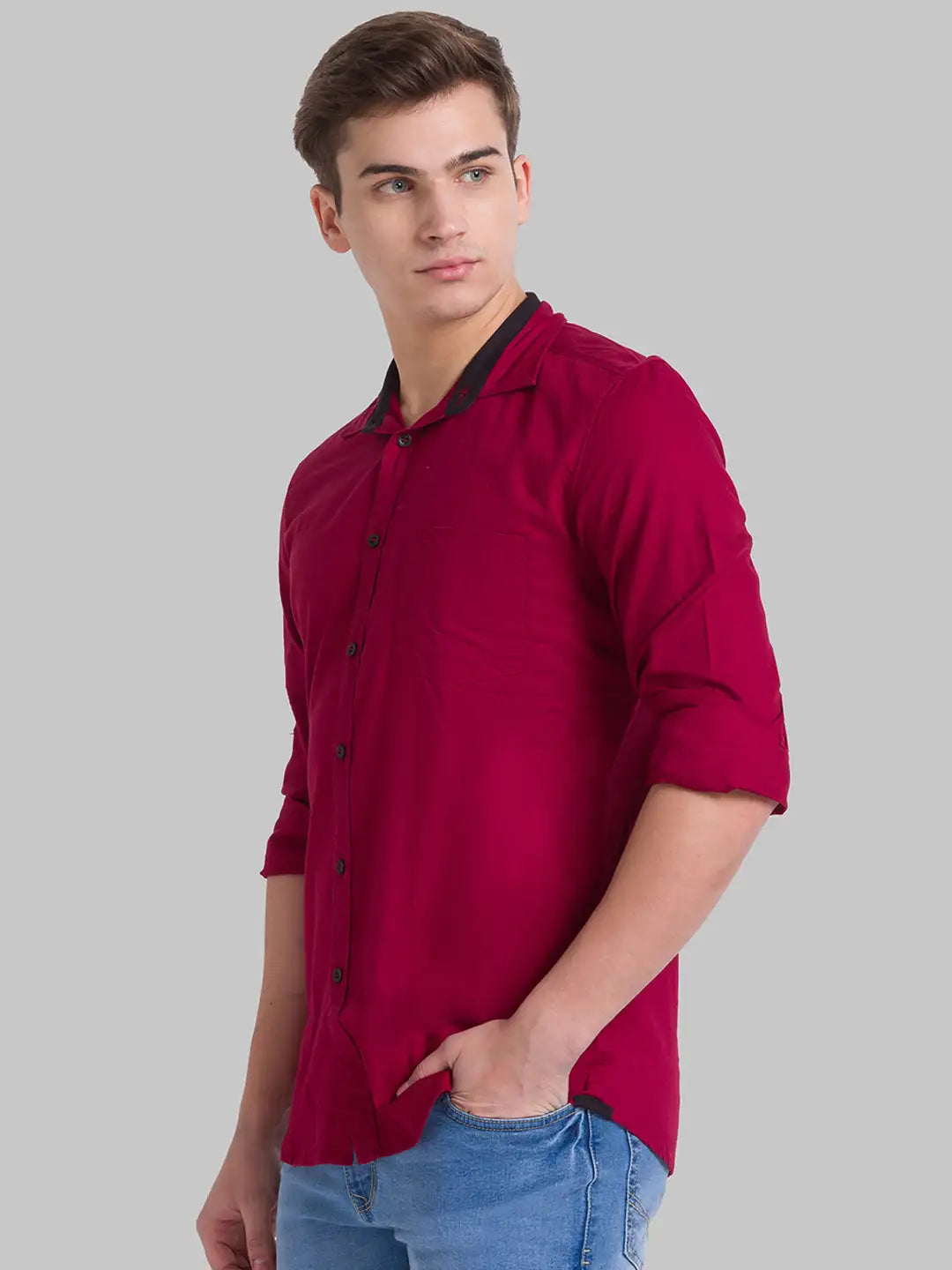 Men Slim Fit White Shirt