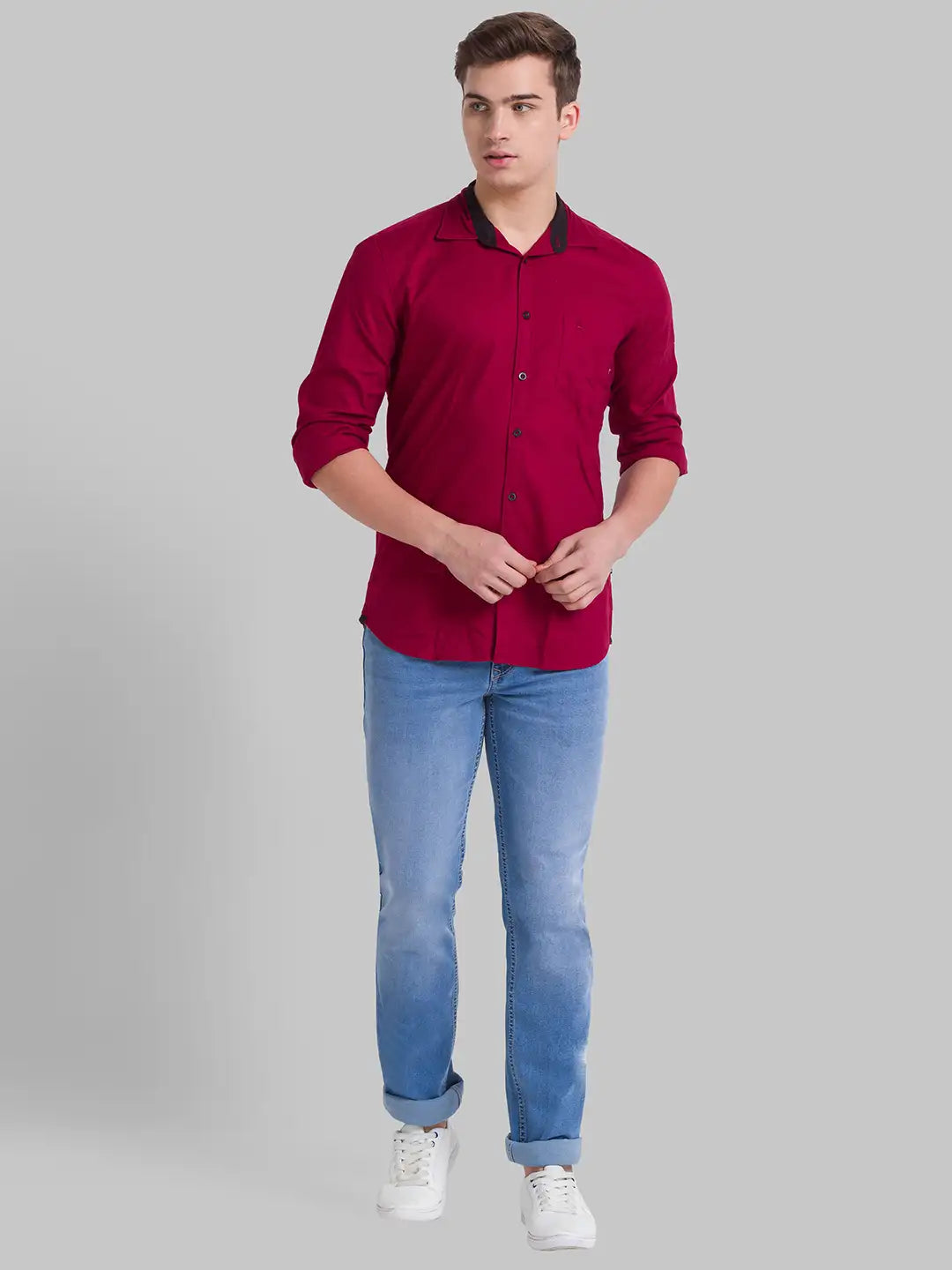 Men Slim Fit White Shirt