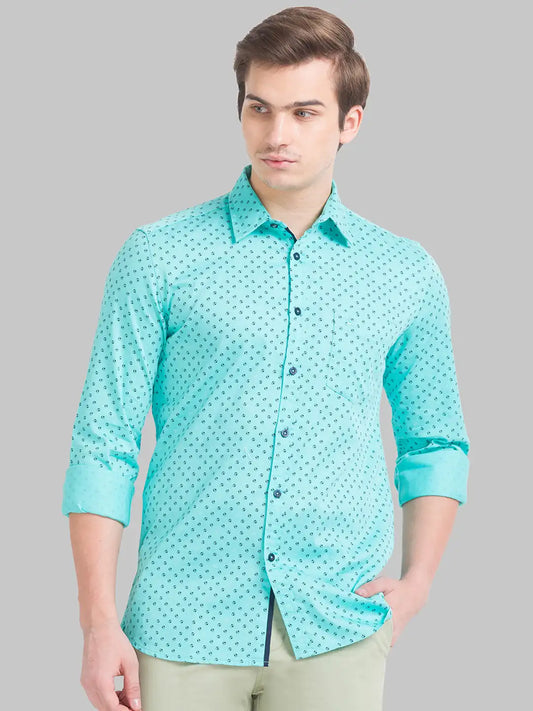 Men Slim Fit Medium Orange Shirt
