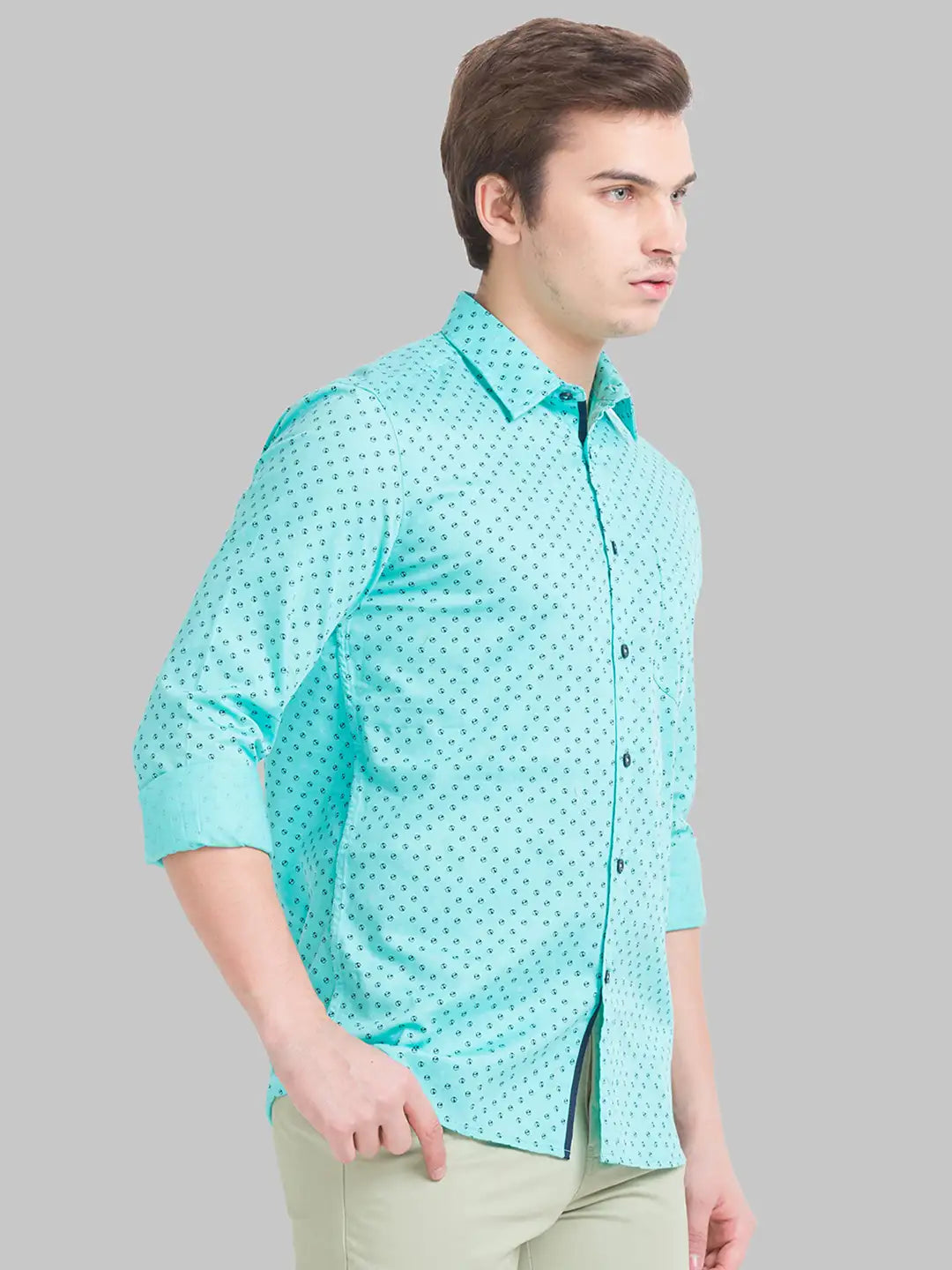 Men Slim Fit Medium Orange Shirt
