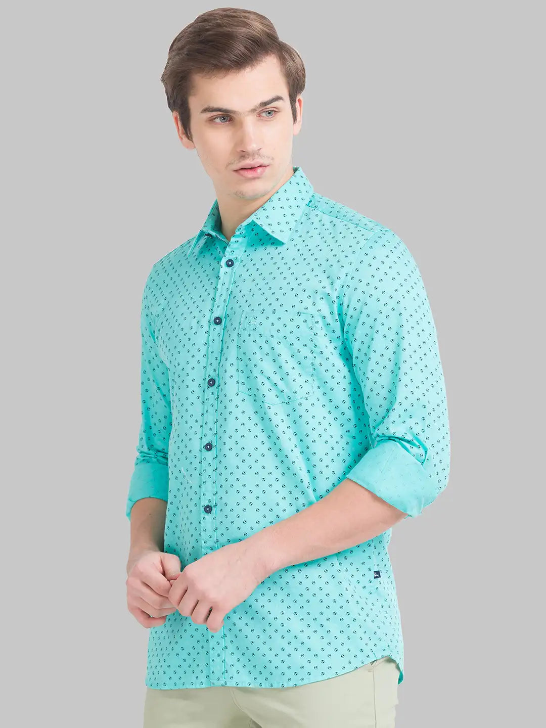 Men Slim Fit Medium Orange Shirt