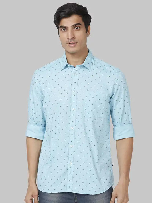 Men Slim Fit Blue Shirt