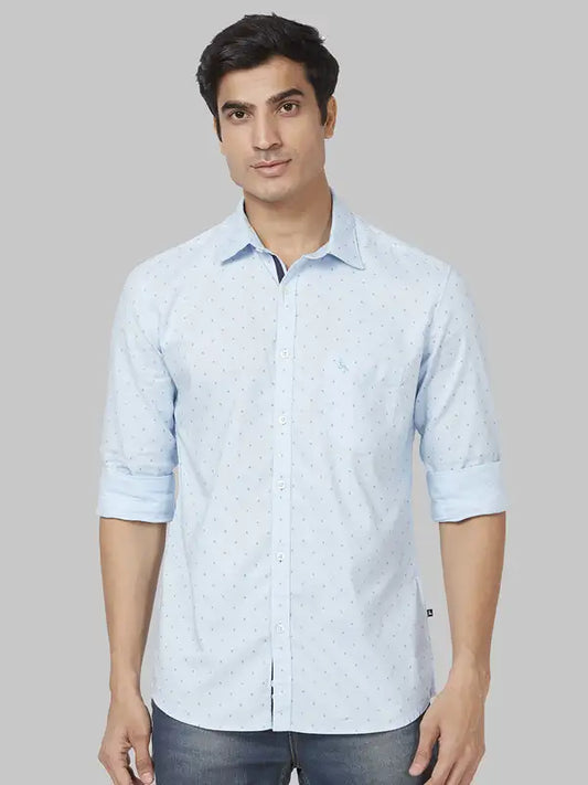 Men Slim Fit Blue Shirt