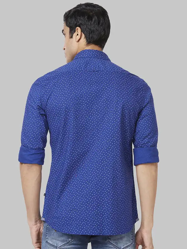 Men Slim Fit Blue Shirt