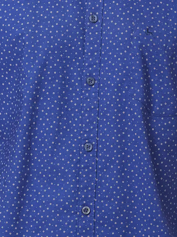 Men Slim Fit Blue Shirt