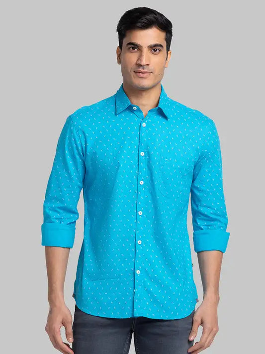 Men Slim Fit Yellow Shirt