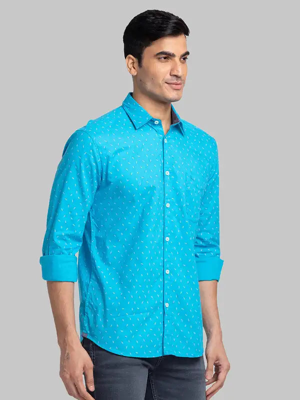 Men Slim Fit Yellow Shirt