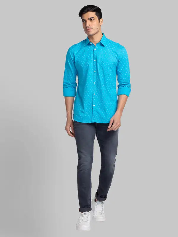 Men Slim Fit Yellow Shirt