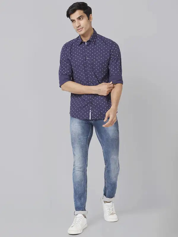 Men Slim Fit White Shirt