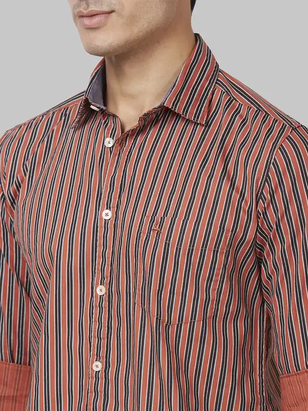 Men Brown Slim Fit Print Cotton Full Sleeve Shirts – MyRaymond