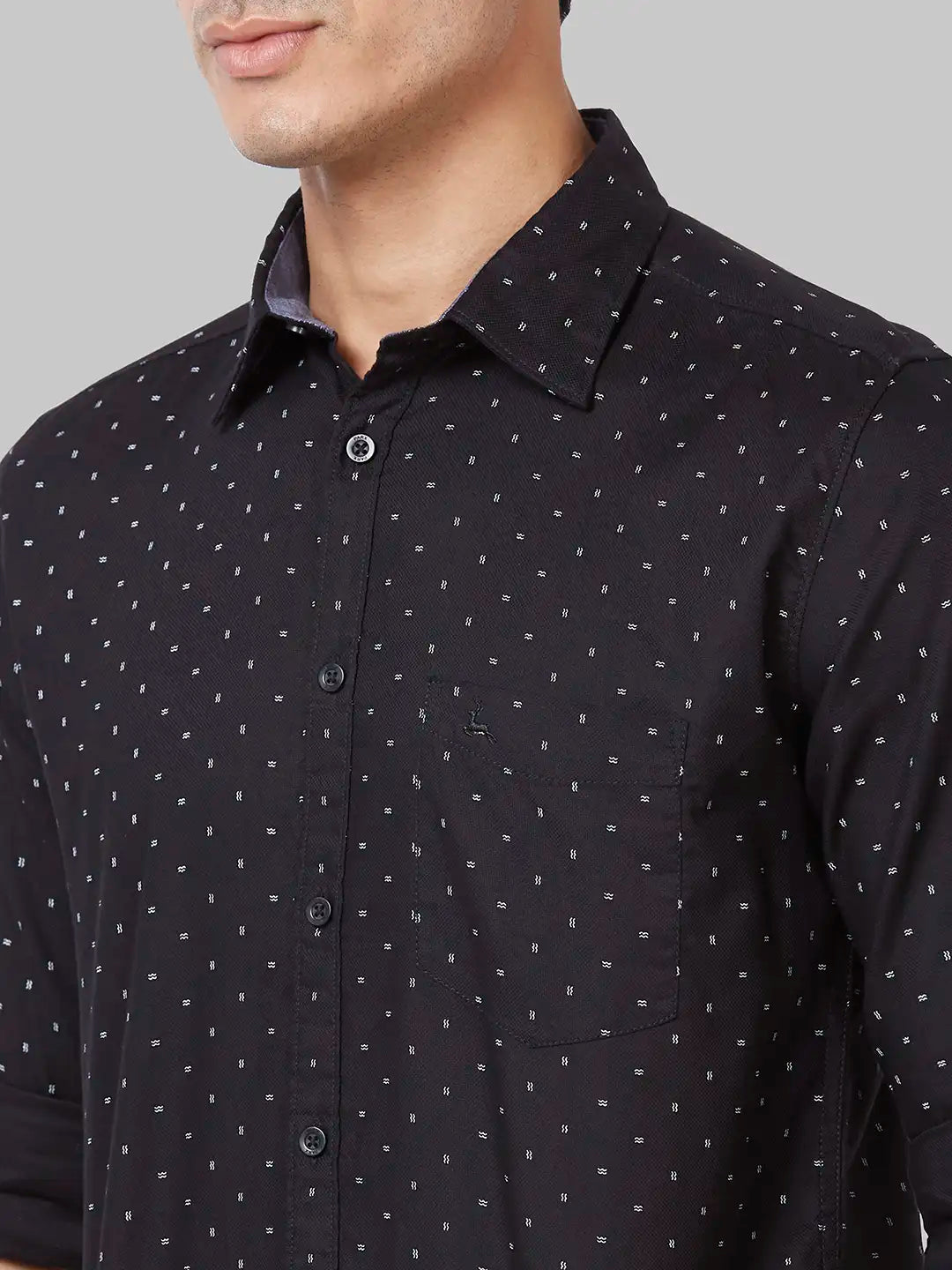 Parx Men Green Checks Slim Fit Cotton Blend Full Sleeve Shirt