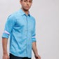 Parx Men White Printed Slim Fit Cotton Full Sleeve Cut Away Collar Shirt