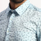 Men Red Slim Fit Print Cotton Full Sleeve Cut Away Collar Shirts