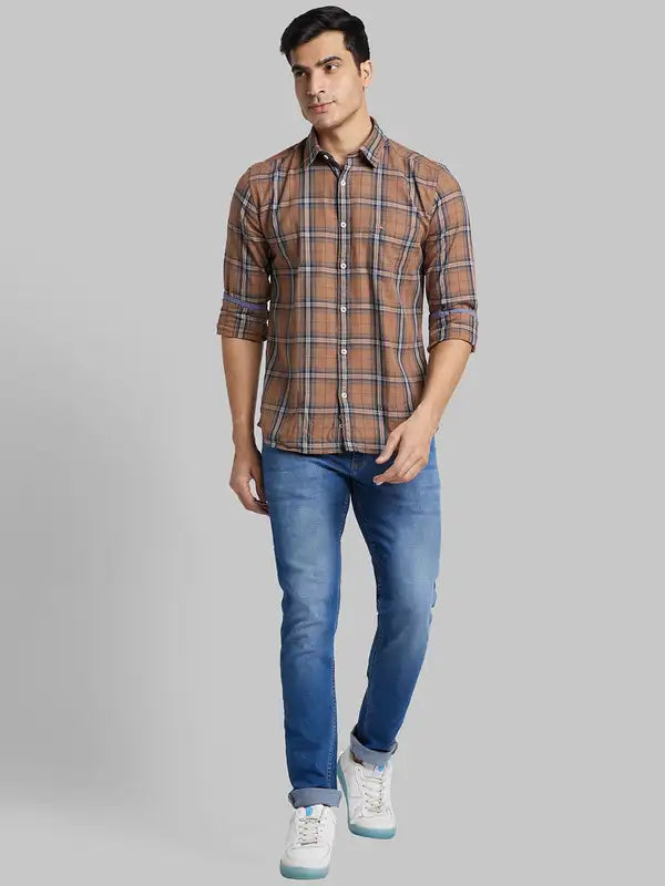 Men Slim Fit Blue Shirt