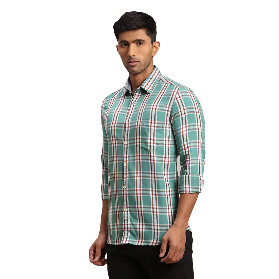 Men Slim Fit Medium Orange Shirt