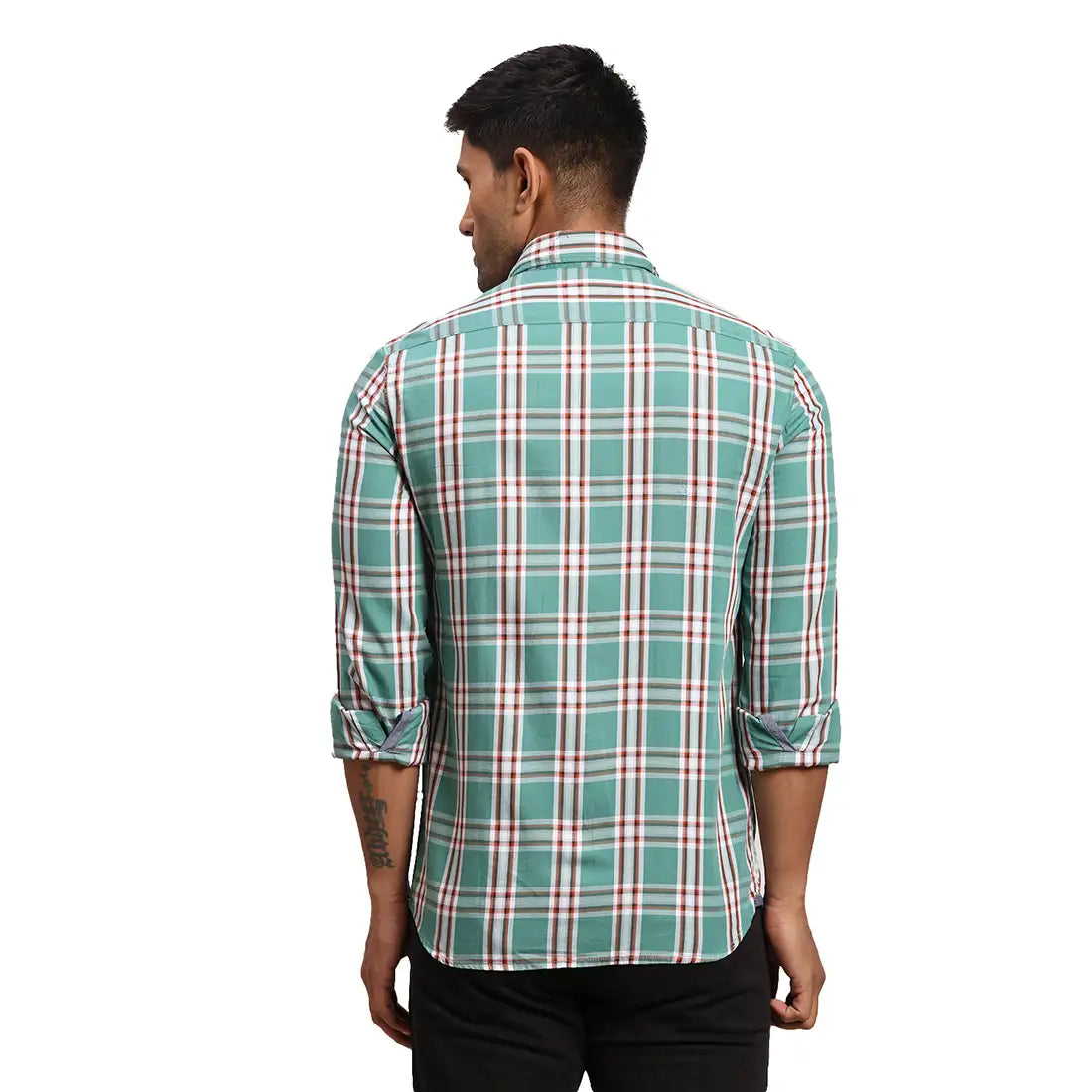 Men Slim Fit Medium Orange Shirt