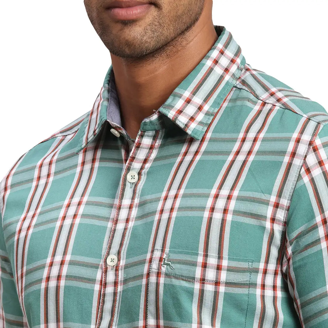 Men Slim Fit Medium Orange Shirt