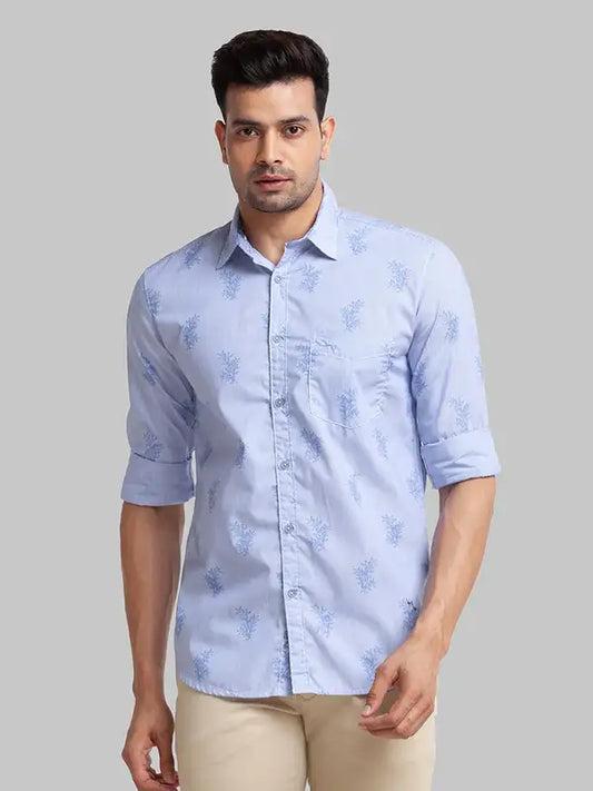 Men Slim Fit Green Shirt