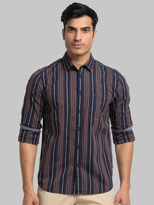 Men Slim Fit Blue Shirt