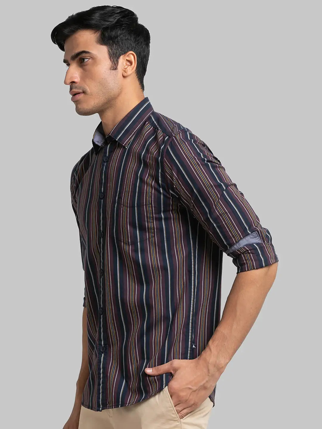 Men Slim Fit Blue Shirt