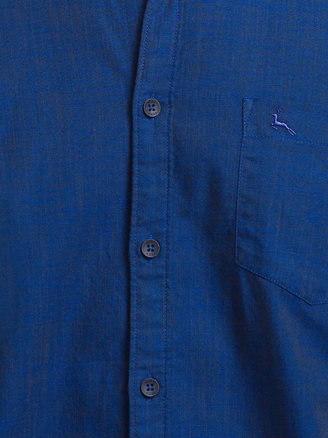 Parx Men Blue Printed Slim Fit Cotton Blend Full Sleeve Cut Away Collar Shirt