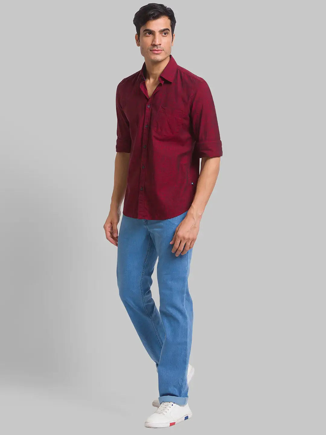 Men Slim Fit Light Fawn Shirt