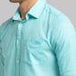 Men Slim Fit Light Green Shirt